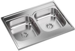 Quadron Chiuveta inox incastrata Quadron Sean 120 2 cuve finisaj inox satinat 80x60 cm (HD120SAT8060R) Chiuveta