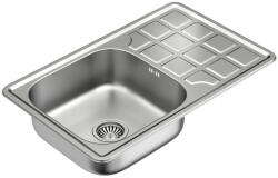 Quadron Chiuveta inox Quadron Louis 111 cu o cuva cu picurator finisaj inox texturat 47x48 cm (HD111linen7848) Chiuveta
