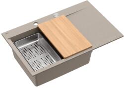 Quadron Statie de lucru incastrata Quadron Josh 111 finisaj bej soft taupe - inox 78x50 cm (HCQJ7850U4_BS_P2O) Chiuveta