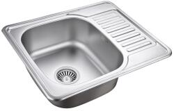 Quadron Chiuveta inox Quadron Kevin 116 cu o cuva cu picurator finisaj inox texturat 58x48 cm (HD116linen5848) Chiuveta