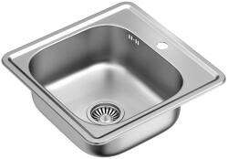 Quadron Chiuveta inox Quadron Joe 110 cu o cuva fara picurator finisaj inox texturat 48x48 cm (HD110linen4848) Chiuveta