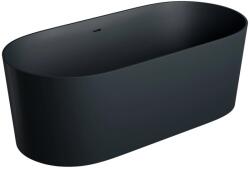 Omnires Cada freestanding Omnires Ovo M+ compozit negru lava mat 160x75 cm (OVO160WWZPBLV)
