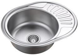 Quadron Chiuveta inox Quadron Jim 216 cu o cuva si picurator finisaj inox texturat 57x45 cm (HD216linen5745) Chiuveta