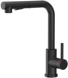 Quadron Baterie bucatarie cu dus extractibil Quadron Nicki finisaj negru mat pure carbon (3673503A_BLM)