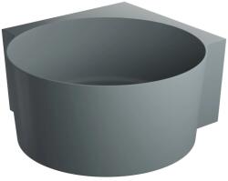 Omnires Cada pe colt asimetrica Omnires Ovo M+ compozit gri mat cenusa 120x120 cm (OVO120WNAG)