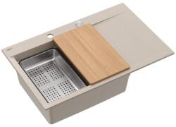 Quadron Statie de lucru incastrata Quadron Josh 111 finisaj bej perlat - inox 78x50 cm (HCQJ7850U2_BS_P2O) Chiuveta