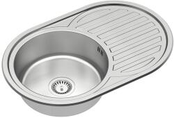 Quadron hiuveta inox Quadron Tom 211 cu o cuva fara picurator finisaj inox texturat 77x50 cm (HD211linen7750) Chiuveta