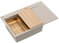 Quadron Statie de lucru incastrata Quadron Josh 111 finisaj bej perlat - cupru 78x50 cm (HCQJ7850U2_PVDC1_P2O) Chiuveta