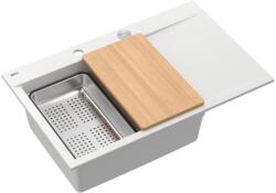 Quadron Statie de lucru incastrata Quadron Josh 111 finisaj alb - inox 78x50 cm (HCQJ7850U1_BS_P2O) Chiuveta