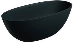 Omnires Cada freestanding Omnires Shell M+ compozit negru lava mat 160x75 cm cu preaplin (SHELLWWZPBLV)