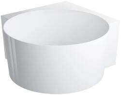 Omnires Cada pe colt asimetrica Omnires Ovo M+ compozit alb lucios 120x120 cm (OVO120WNBP) - neakaisa