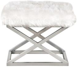  Atelier Del Sofa Pouffe Silver White Capraz Plush - Silver, White