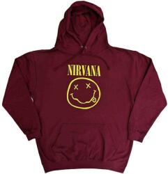 Nirvana Yellow Happy Face Maroon Red L Pulóver (NIRVHD04MM03)