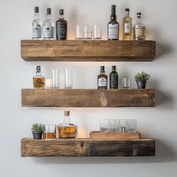  Hanah Home Decorative Wooden Wall Shelf Wooden Raf274