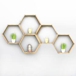  Hanah Home Wall Shelf Walnut Hex002
