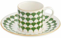  Hermia Coffee Cup Set (4 Pieces) White Gold Dark Green Peyda - Dark Green