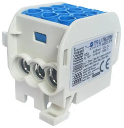 OMU System TB63525N 35/25mm2 1 pólus ónozott fővezetéki leágazókapocs kék fő: 2x4-35mm2 leágazó: 4x2.5-25mm2 (TB63525N)