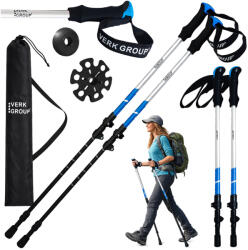 Nordic walking bot, túrabot, szürke - állítható trekking bot kiránduláshoz (v14704_S)