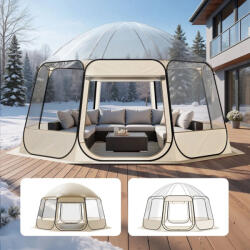 VEVOR Átlátszó pop-up buboréksátor 458 × 432 × 230 cm 12-15 személyes panoráma kempingsátor 540°-os kilátással