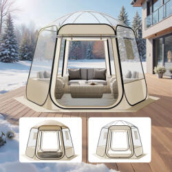 VEVOR Átlátszó pop-up buboréksátor 305 × 275 × 220 cm 4-8 személyes panoráma kempingsátor 540°-os kilátással