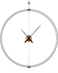 King Home Doble Ring 90 Minimál Acél Falióra Fa Mutatókkal (KHM-MSE1501100485)