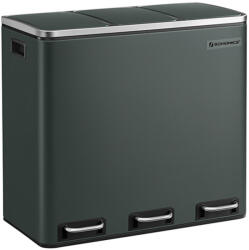 SONGMICS LTB54GS 3 rekeszes szelektív hulladékgyűjtő pedálos kukával acél antracitszürke soft-close fedéllel (EUZ-LTB54GSV1)