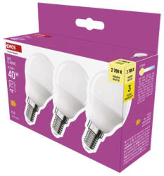 EMOS ZQ1E21.3 LED izzó Classic Mini Globe / E14 / 4, 2 W (40 W) / 470 lm / Meleg fehér (1525731241)