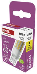 EMOS ZQ9C43 LED izzó Classic JC / G9 / 4, 9 W (60 W) / 806 lm / Természetes fehér (1525766205)