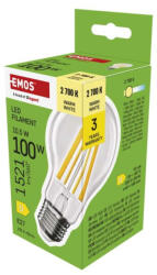 EMOS ZF5D62 LED izzó Filament A60 / E27 / 10, 5 W (100 W) / 1521 lm / Meleg fehér (1525743206)