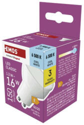 EMOS ZQ8EL4 LED izzó Classic MR16 fehér/ GU10 / 1, 3 W (16 W) / 150 lm / Hideg fehér (1525730119)