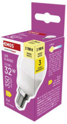 EMOS ZQ1D11 LED izzó Classic Mini Globe / E14 / 2, 5 W (32 W) / 350 lm / Meleg fehér (1525731230)