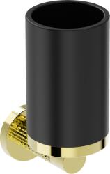 Mexen Triv, fali fogkefetartó, matt fekete / fényes arany, 70A33051-50B (70A33051-50B)