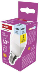 EMOS ZQ1E44 LED izzó Classic Mini Globe / E14 / 6, 5 W (60 W) / 806 lm / Hideg fehér (1525731113)