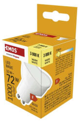 EMOS ZL8F52 LED izzó Basic MR16 fehér/ GU10 / 10 W (72 W) / 1000 lm / Meleg fehér (1525730236)