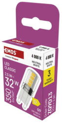 EMOS ZQ9D13 LED izzó Classic JC / G9 / 2, 5 W (32 W) / 350 lm / Természetes fehér (1525736413)