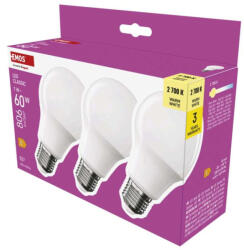 EMOS ZQ5E41.3 LED izzó Classic A60 / E27 / 7 W (60 W) / 806 lm / Meleg fehér (1525733282)