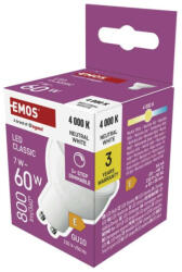 EMOS ZQ8E44S LED izzó Classic MR16 / GU10 / 7 W (60 W) / 800 lm / Természetes fehér / dimmelhető (1525730432)