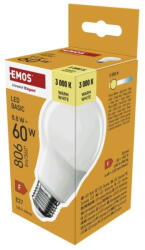 EMOS ZL5F47 LED izzó Basic A60 / E27 / 8, 8 W (60 W) / 806 lm / Meleg fehér (1525743241)