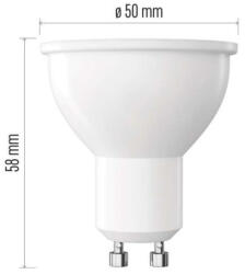 EMOS ZQ8E42D LED izzó Classic MR16 / GU10 / 7 W (60 W) / 800 lm / meleg fehér / dimmelhető (1525740236)