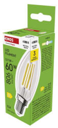 EMOS ZF3D43 LED izzó Filament gyertya / E14 / 5, 9 W (60 W) / 806 lm / Természetes fehér (1525731447)