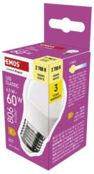 EMOS ZQ6E41 LED izzó Classic Mini Globe / E27 / 6, 5 W (60 W) / 806 lm / Meleg fehér (1525733293)