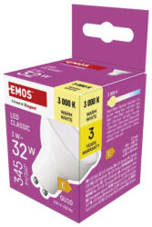 EMOS ZQ8E12 LED izzó Classic MR16 fehér/ GU10 / 3 W (32 W) / 345 lm / Meleg fehér (1525730229)