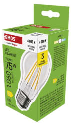 EMOS ZF5D53 LED izzó Filament A60 / E27 / 7, 8 W (75 W) / 1060 lm / Természetes fehér (1525733499)