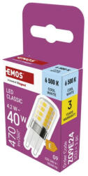 EMOS ZQ9E24 LED izzó Classic JC / G9 / 4, 2 W (40 W) / 470 lm / Hideg fehér (1525736102)