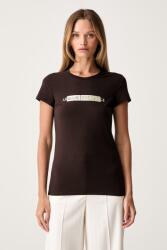 Giorgio Armani női t-shirt pamut elasztánnal - barna S - answear - 22 990 Ft