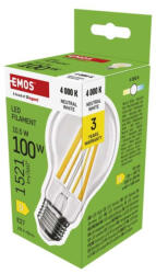 EMOS ZF5D63 LED izzó Filament A60 / E27 / 10, 5 W (100 W) / 1521 lm / Természetes fehér (1525743400)