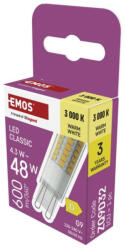 EMOS ZQ9D32 LED izzó Classic JC / G9 / 4, 3 W (48 W) / 600 lm / Meleg fehér (1525766201)
