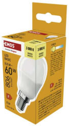 EMOS ZL1F47 LED izzó Basic MINI GLOBE E14 / 8, 8 W (60 W) / 806 lm / Meleg fehér (1525731262)