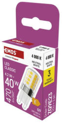 EMOS ZQ9E23 LED izzó Classic JC / G9 / 4, 2 W (40 W) / 470 lm / Természetes fehér (1525736414)