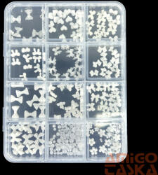  Körömdíszítő 3D Box - G20286 Fehér - Kristály És 3D Masni (G20286)